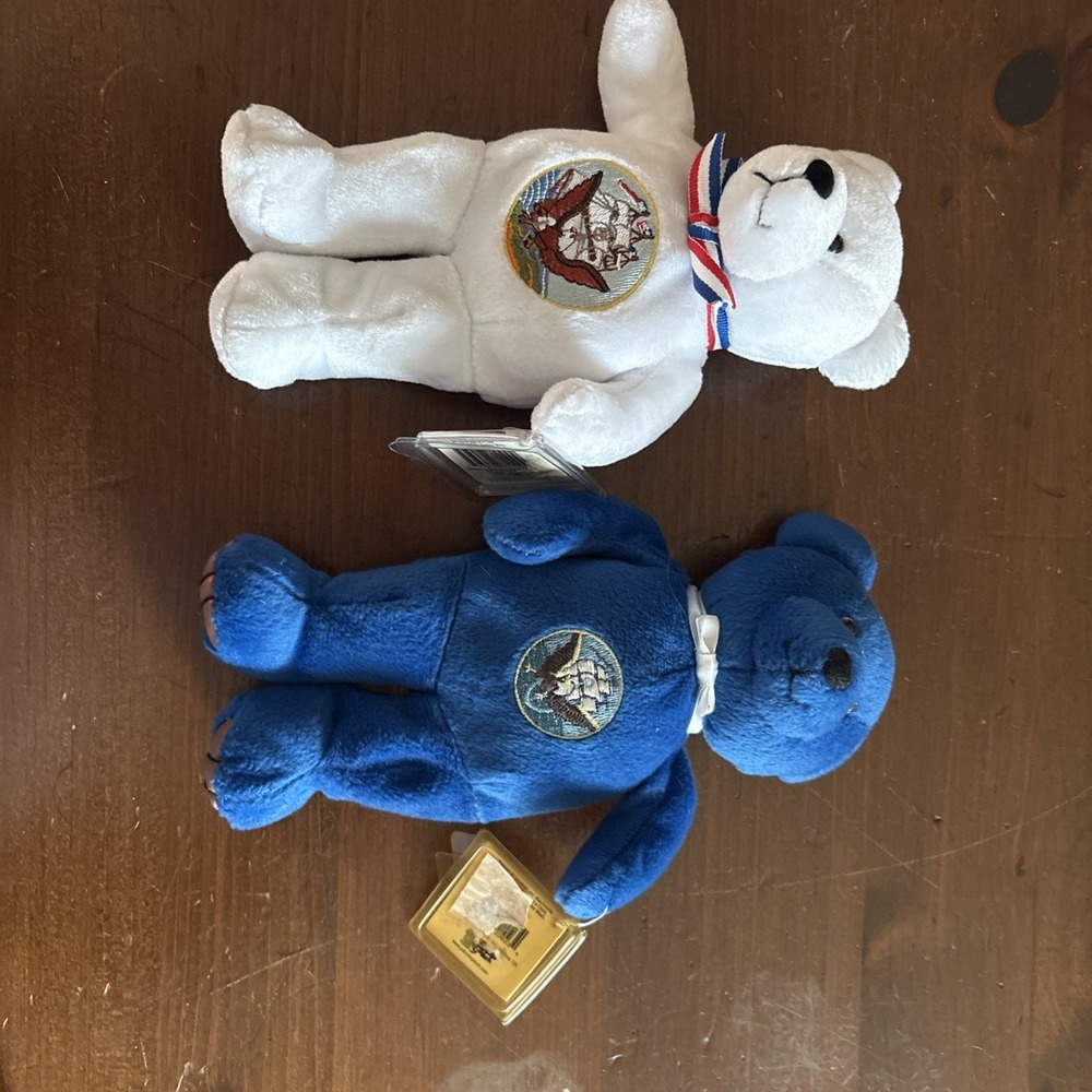 Two Patriotic Plush Pride The Navy Bear DOD Series and The Navy Military Bear